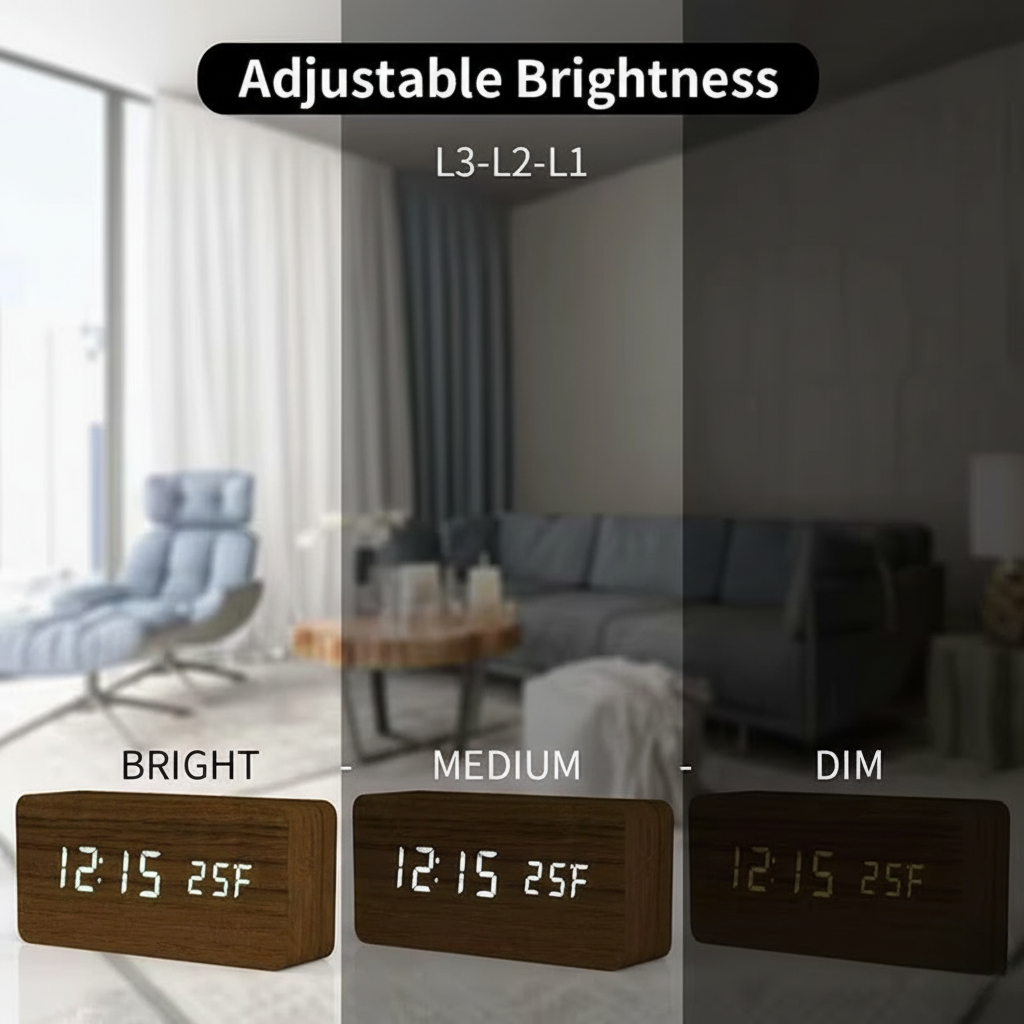 Smart Wooden Digital Clock