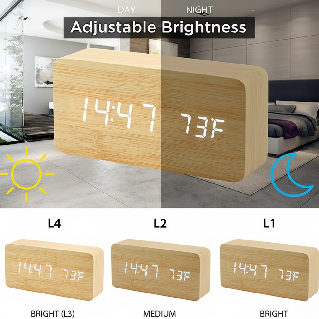 Smart Wooden Digital Clock