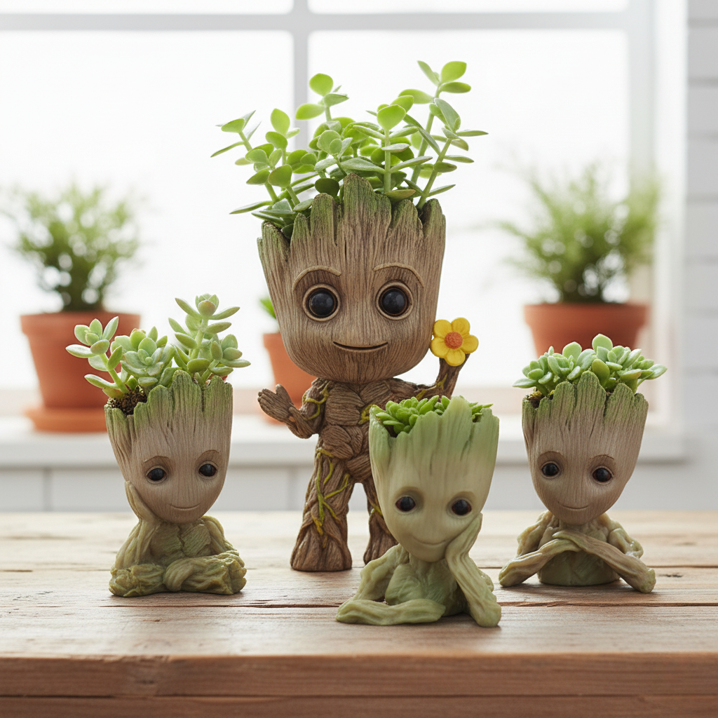 Home Decoration Crafts Miniature Model Office Desktop Display Cartoon Groot Figurines Handicrafts Decor Tree Man Ornament 5CM