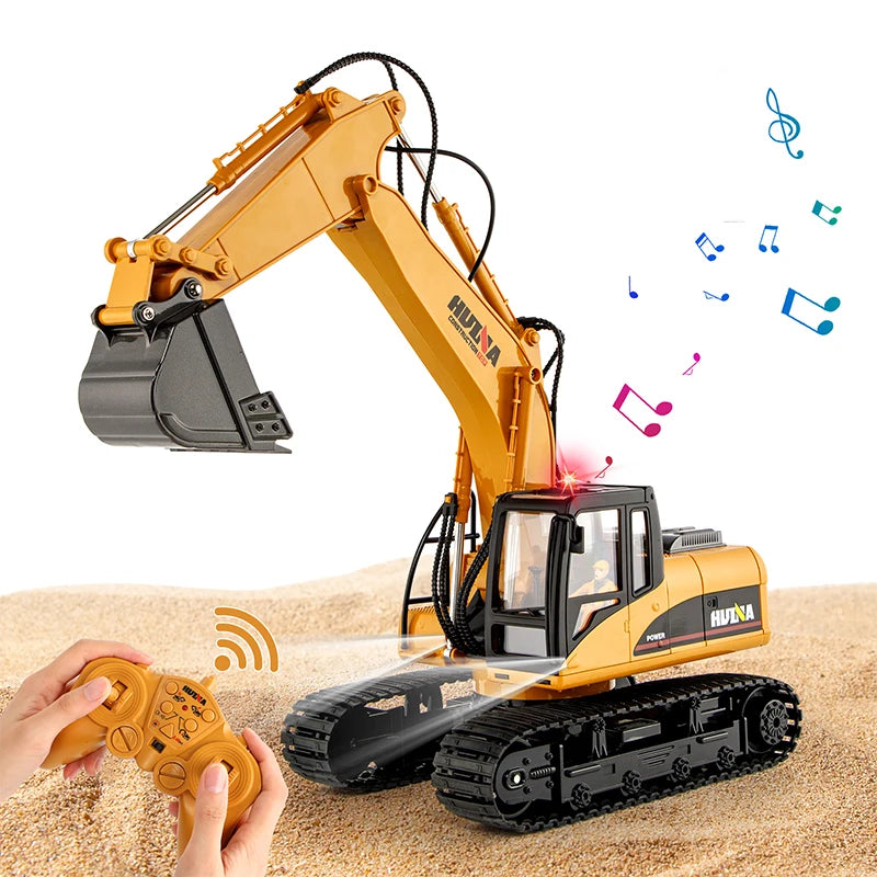 HUINA 1535 2.4G 1/14 15 Channel Alloy RC Truck Remote Control Excavator Engineering Car Rc Hobby Toys