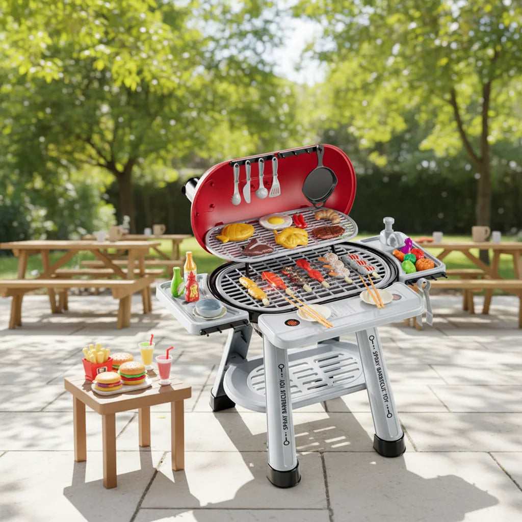 Spray Barbecue Grill Pretend Play Toy, Pressurized Water Simulation Cooking Kitchen Outdoor and Indoor Interactive Toy