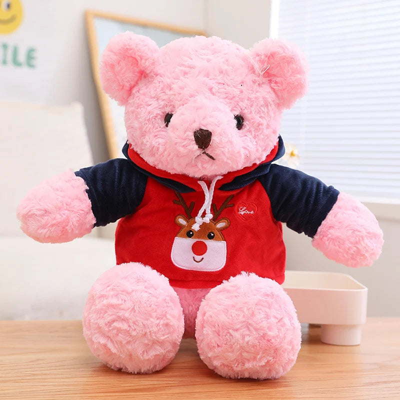 Unisex Custom Made Teddy Bear Hoodie Soft Stuffed Animals with PP Filling Plush Cotton Material Washed Teddy Bear Gift for Party