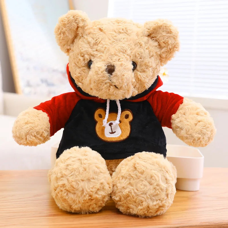 Unisex Custom Made Teddy Bear Hoodie Soft Stuffed Animals with PP Filling Plush Cotton Material Washed Teddy Bear Gift for Party