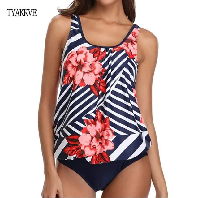 Tankini 2024 Women Swimsuits Two Piece Bikini Set Brazilian Swimwear Vintage Padded Bathing Suit Female Beachwear Plus Size 3XL