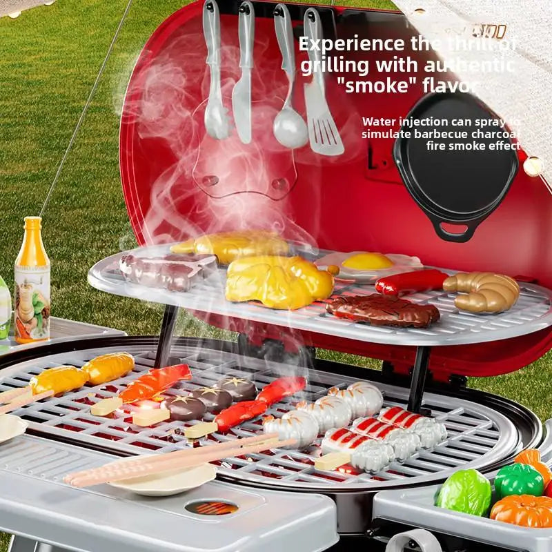 Spray Barbecue Grill Pretend Play Toy, Pressurized Water Simulation Cooking Kitchen Outdoor and Indoor Interactive Toy
