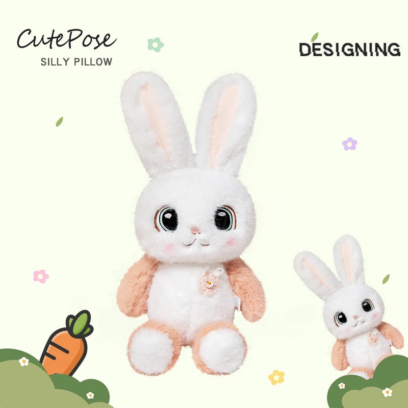 Hot Sale Unisex Rabbit Plush Toy Orange 40-70cm PP Cotton Filled Embroidered Brooches Long Doll for Parties Children's Gift