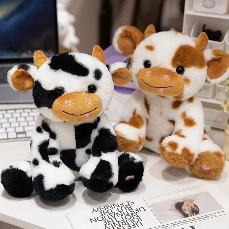 Custom Kawaii LED Stuffed Cow Toy Unisex Cute Small Keychain Perfect Birthday Valentine's Day Gift Made Plush Cotton PP Filling