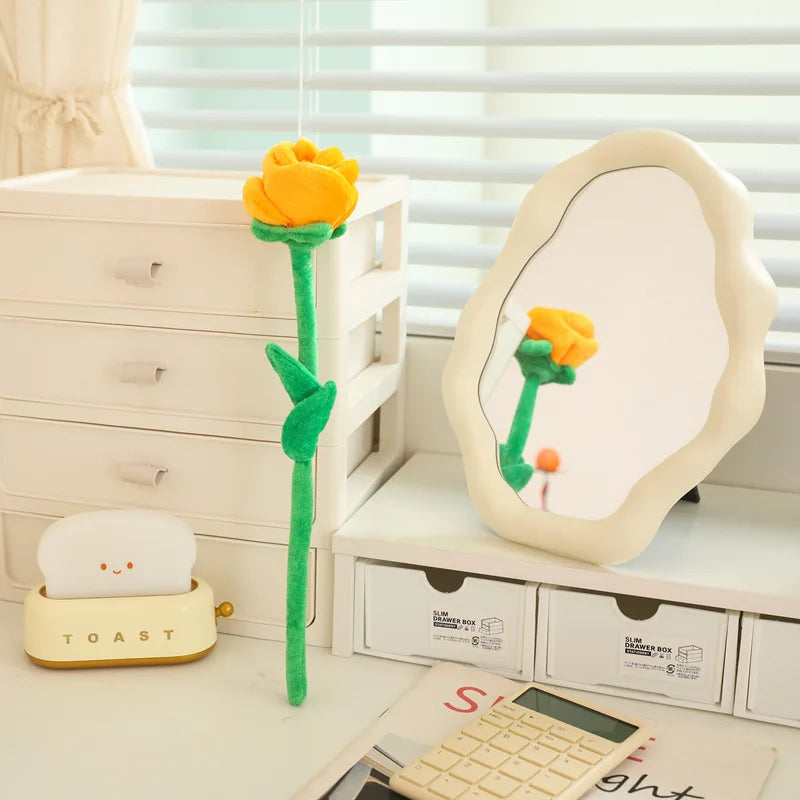 MERLOCOOL Colorful Simulation Smiling Sunflower Rose Plush Toy Plants Fabric Flower Bouquet Curtain Party Home Decoration PP