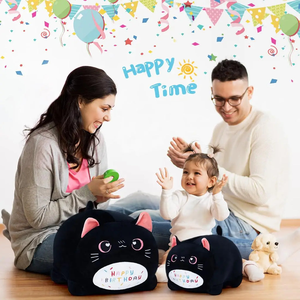 Personalized Pet Squishy Birthday Cat Black Stuffed Animal Soft Plush Toy Pillow for Children