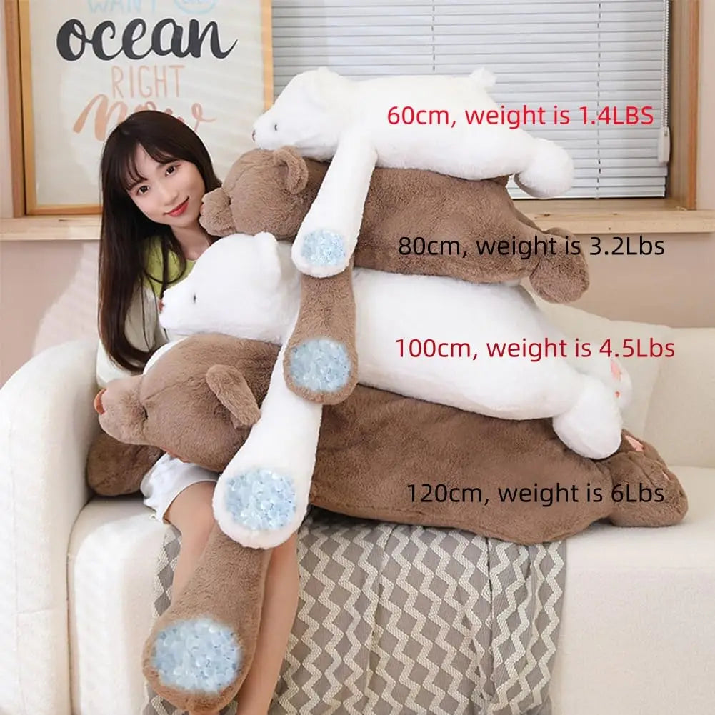 60cm 80cm 100cm  Cute Kawaii Giant Weighted Stuffed Animals Bear Hugging Toys Plush Throw Pillow for Boys Girls Adults