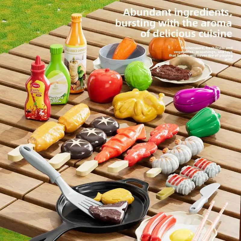 Spray Barbecue Grill Pretend Play Toy, Pressurized Water Simulation Cooking Kitchen Outdoor and Indoor Interactive Toy