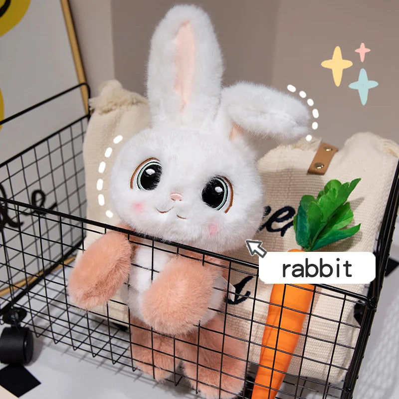 Hot Sale Unisex Rabbit Plush Toy Orange 40-70cm PP Cotton Filled Embroidered Brooches Long Doll for Parties Children's Gift