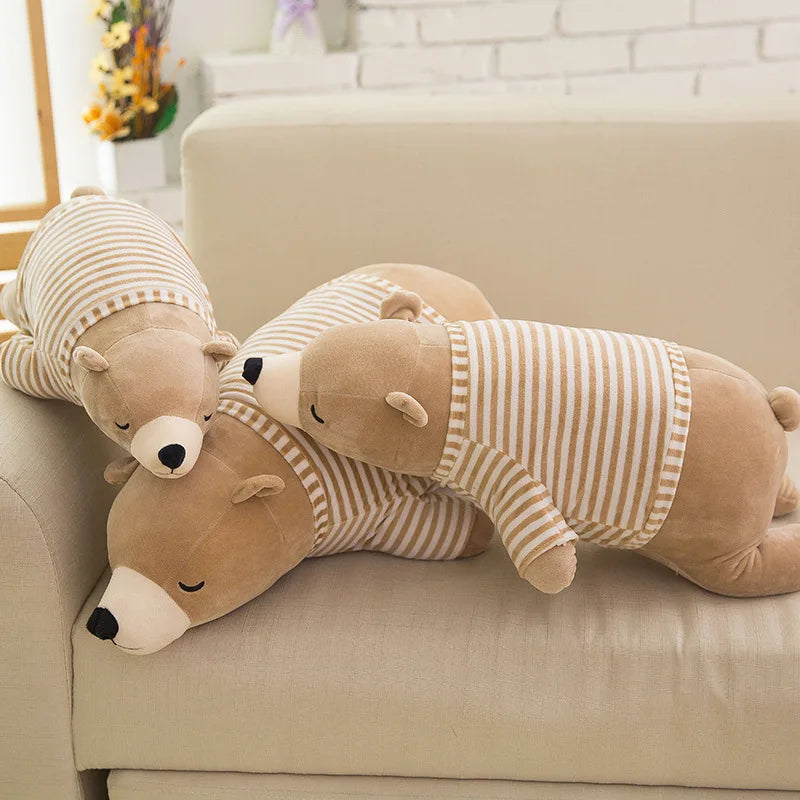 30-110CM Kawaii Dressed Polar Bear Stuffed Animals Big Size Super Soft Animal Cushion Sleeping Pillow Plush Toy Kid