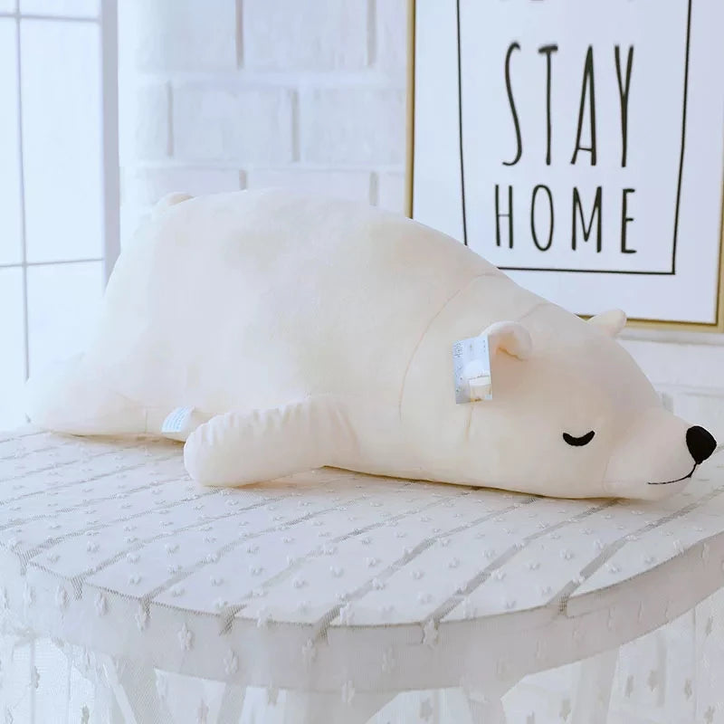 30-110CM Kawaii Dressed Polar Bear Stuffed Animals Big Size Super Soft Animal Cushion Sleeping Pillow Plush Toy Kid