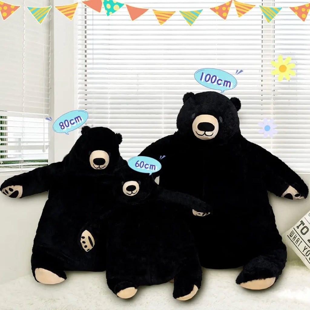 Huge Black White Brown Bear Soft Giant Stuffed Bear Toy Polyester with PP Cotton Filling Plush Gifts for Parties