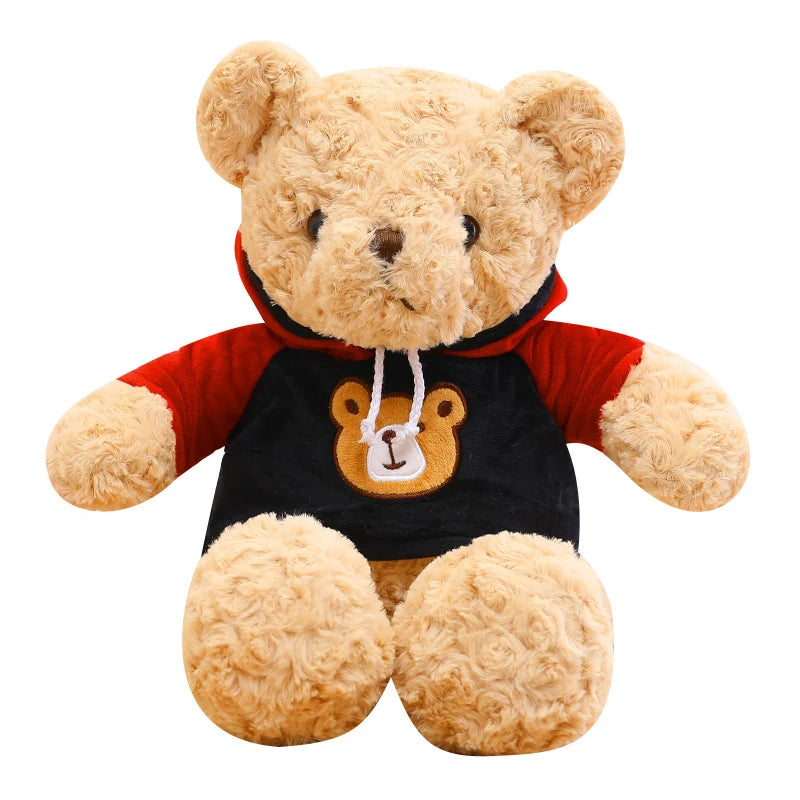 Unisex Custom Made Teddy Bear Hoodie Soft Stuffed Animals with PP Filling Plush Cotton Material Washed Teddy Bear Gift for Party