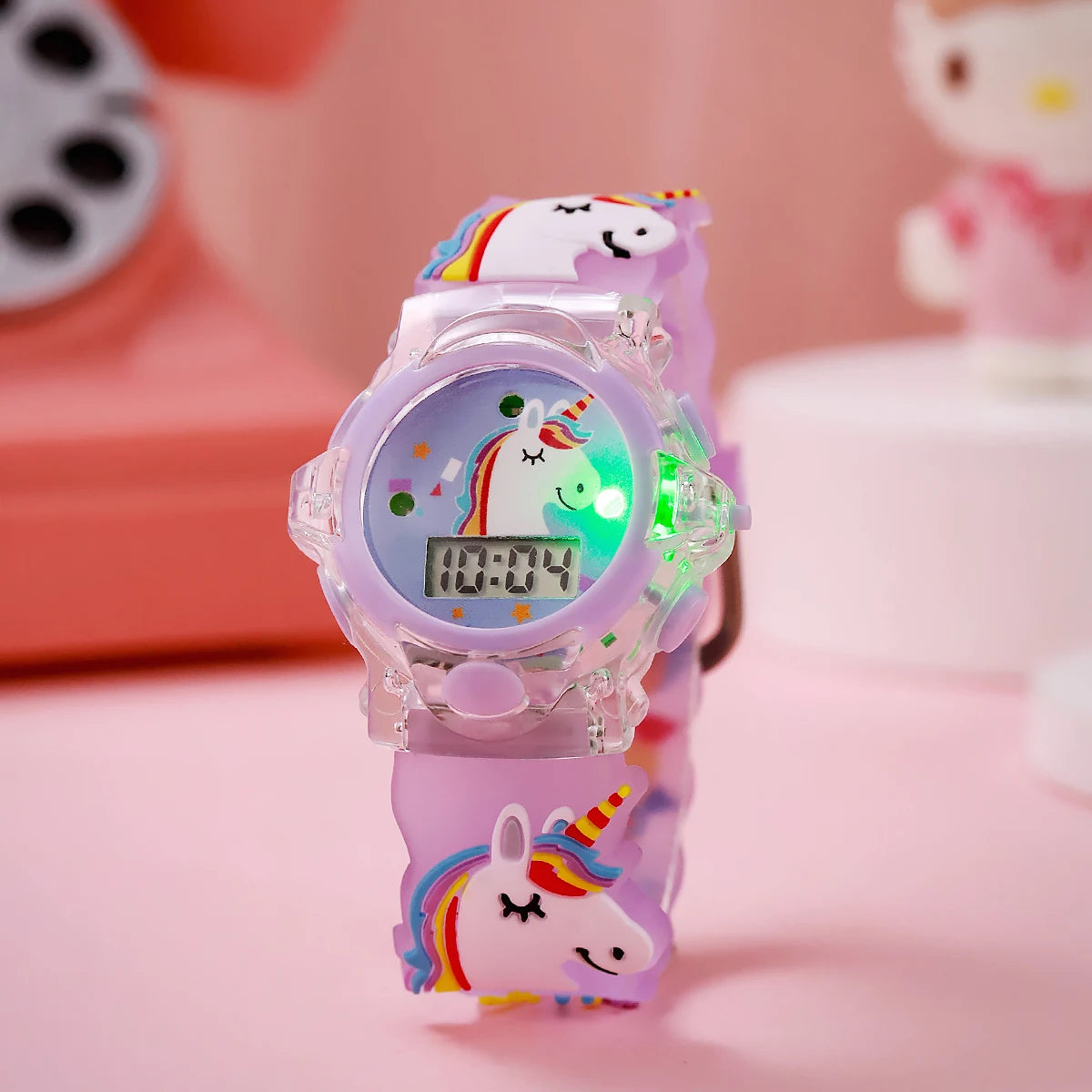 USA Stock Hot Sell Cute 3D Unicorn Light Children Toy Watch Flashing Glowing Boys Girls Colorful Birthday Gift 7-9 Days Delivery