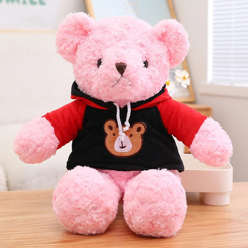 Unisex Custom Made Teddy Bear Hoodie Soft Stuffed Animals with PP Filling Plush Cotton Material Washed Teddy Bear Gift for Party