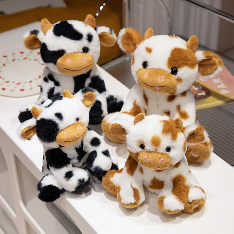 Custom Kawaii LED Stuffed Cow Toy Unisex Cute Small Keychain Perfect Birthday Valentine's Day Gift Made Plush Cotton PP Filling