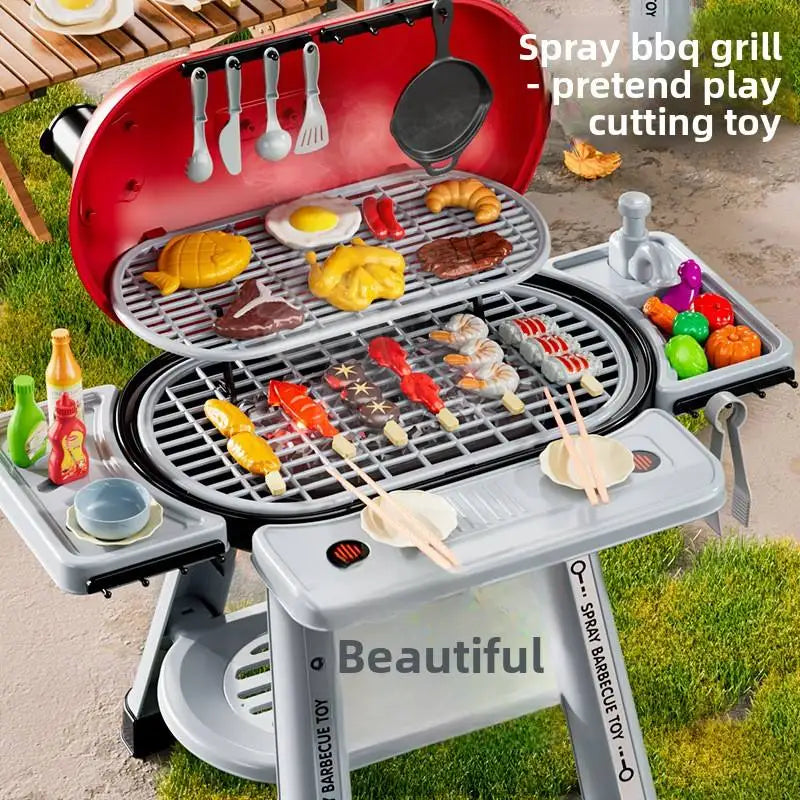 Spray Barbecue Grill Pretend Play Toy, Pressurized Water Simulation Cooking Kitchen Outdoor and Indoor Interactive Toy