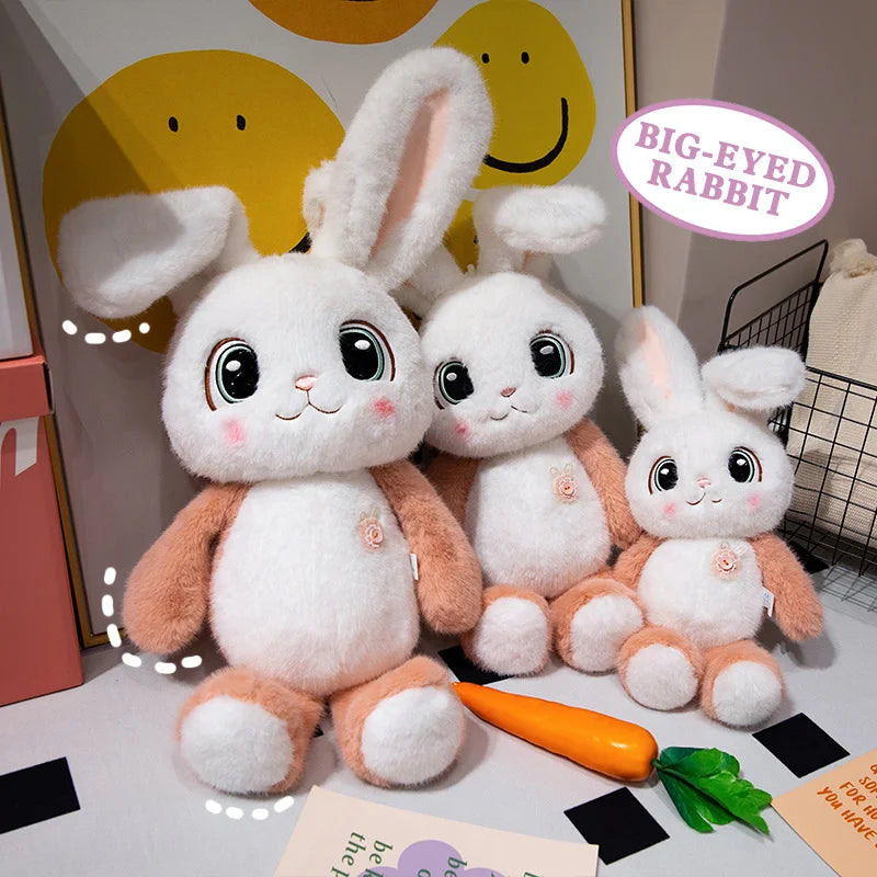 Hot Sale Unisex Rabbit Plush Toy Orange 40-70cm PP Cotton Filled Embroidered Brooches Long Doll for Parties Children's Gift