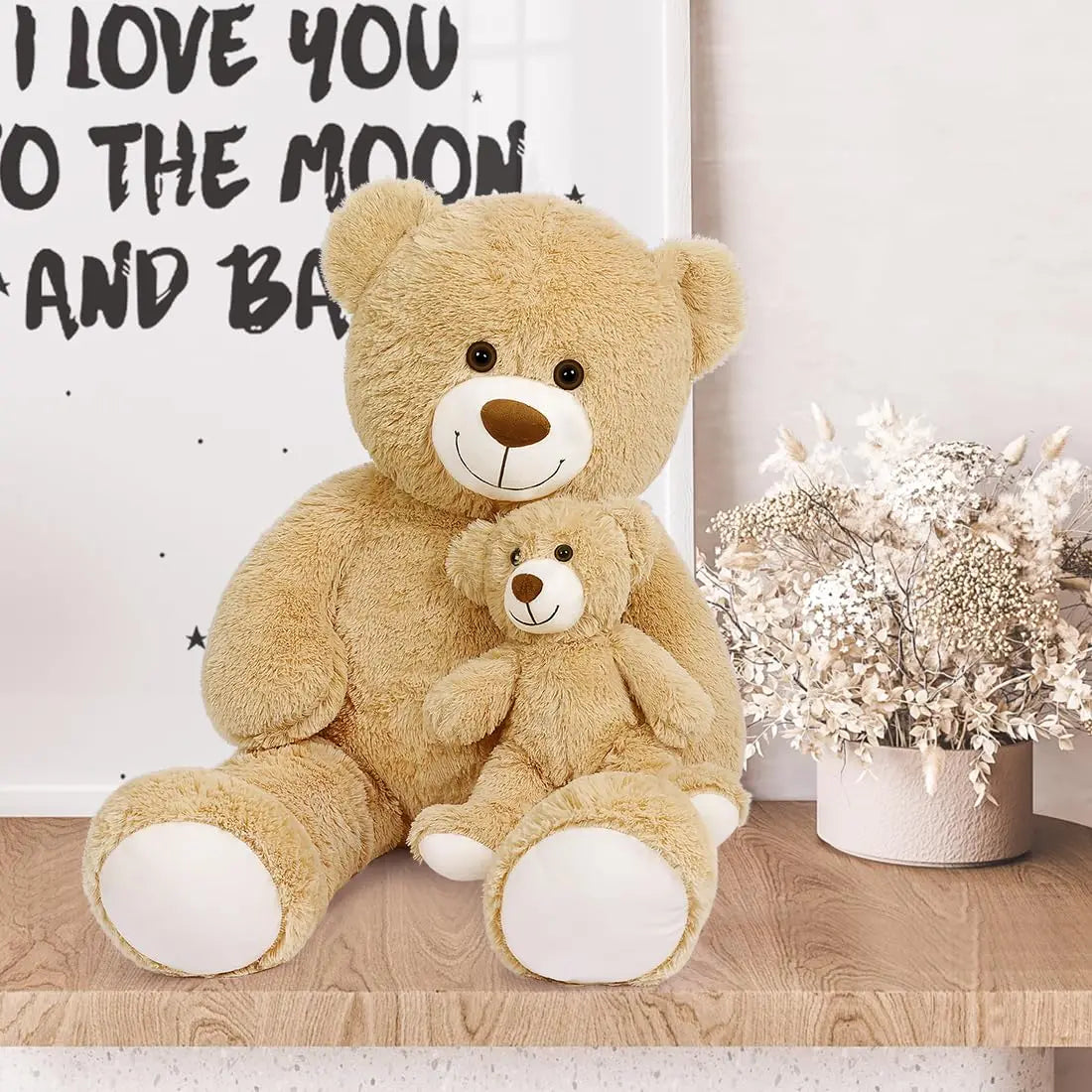 PP Cotton Filling Super Soft Giant Cute Teddy Bear Stuffed Animal Big Size Mama Bear Plush Toys Doll With Baby Teddy Bear