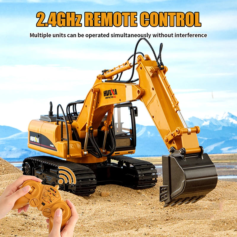 HUINA 1535 2.4G 1/14 15 Channel Alloy RC Truck Remote Control Excavator Engineering Car Rc Hobby Toys