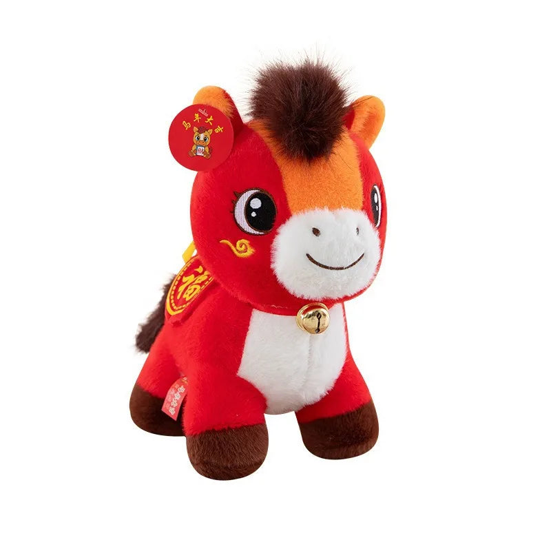 2026 Horse Mascot Figurines Plush Toys Chinese Zodiac Horse Dolls Pillow Kids Holiday Gift Wholesale Claw Machine Toy