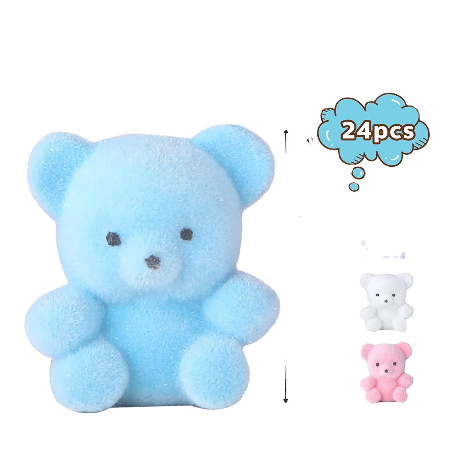 Custom 24 Pcs Miniature Flocked  Mini Bears Stuffed Bear Decorations for Birthday Baby Shower Cake Wedding Decorations Party