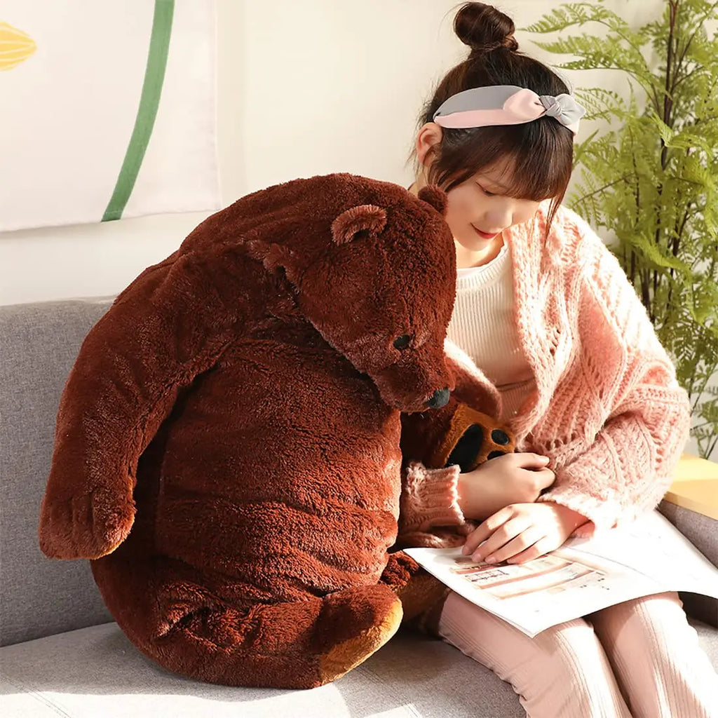 Huge Black White Brown Bear Soft Giant Stuffed Bear Toy Polyester with PP Cotton Filling Plush Gifts for Parties