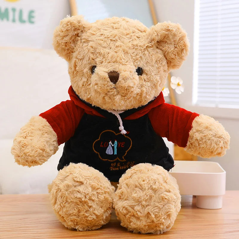 Unisex Custom Made Teddy Bear Hoodie Soft Stuffed Animals with PP Filling Plush Cotton Material Washed Teddy Bear Gift for Party