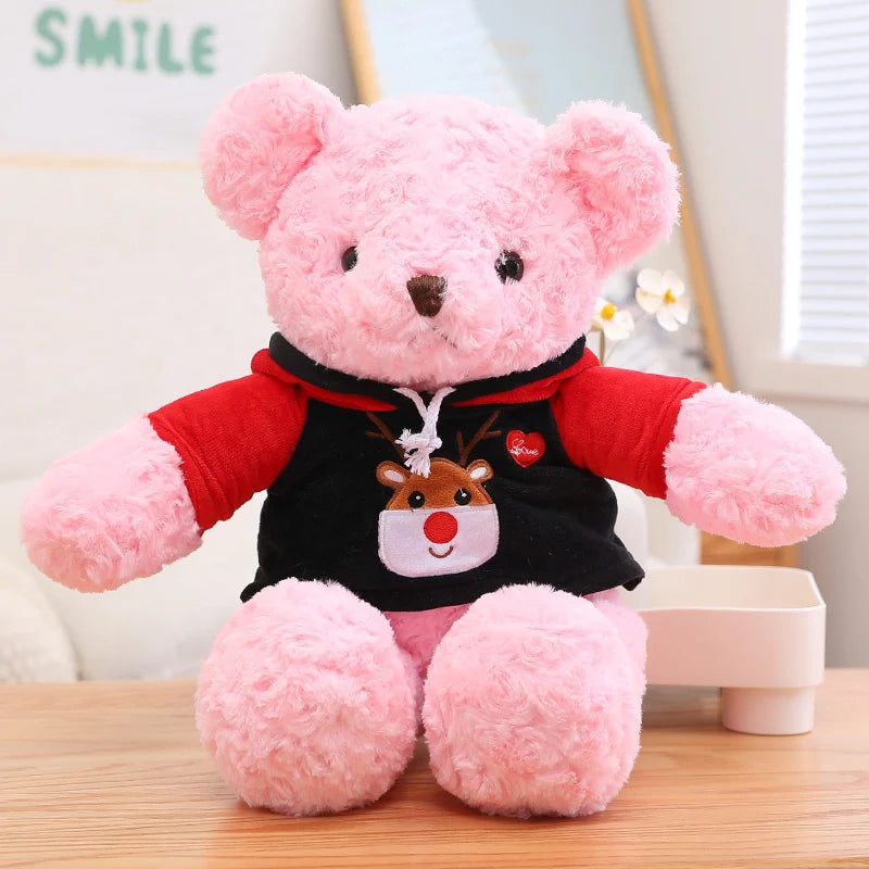 Unisex Custom Made Teddy Bear Hoodie Soft Stuffed Animals with PP Filling Plush Cotton Material Washed Teddy Bear Gift for Party