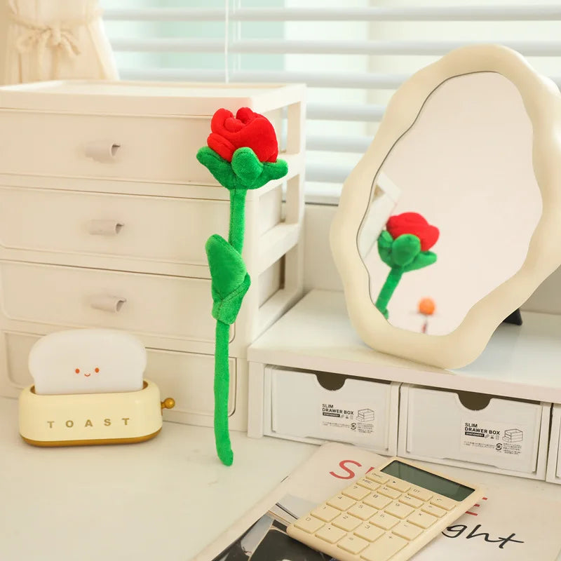 MERLOCOOL Colorful Simulation Smiling Sunflower Rose Plush Toy Plants Fabric Flower Bouquet Curtain Party Home Decoration PP