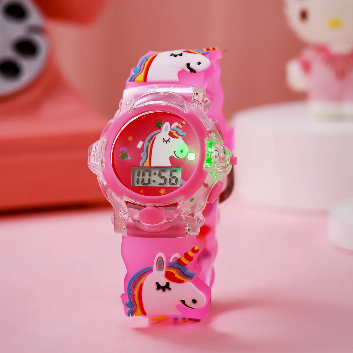 USA Stock Hot Sell Cute 3D Unicorn Light Children Toy Watch Flashing Glowing Boys Girls Colorful Birthday Gift 7-9 Days Delivery