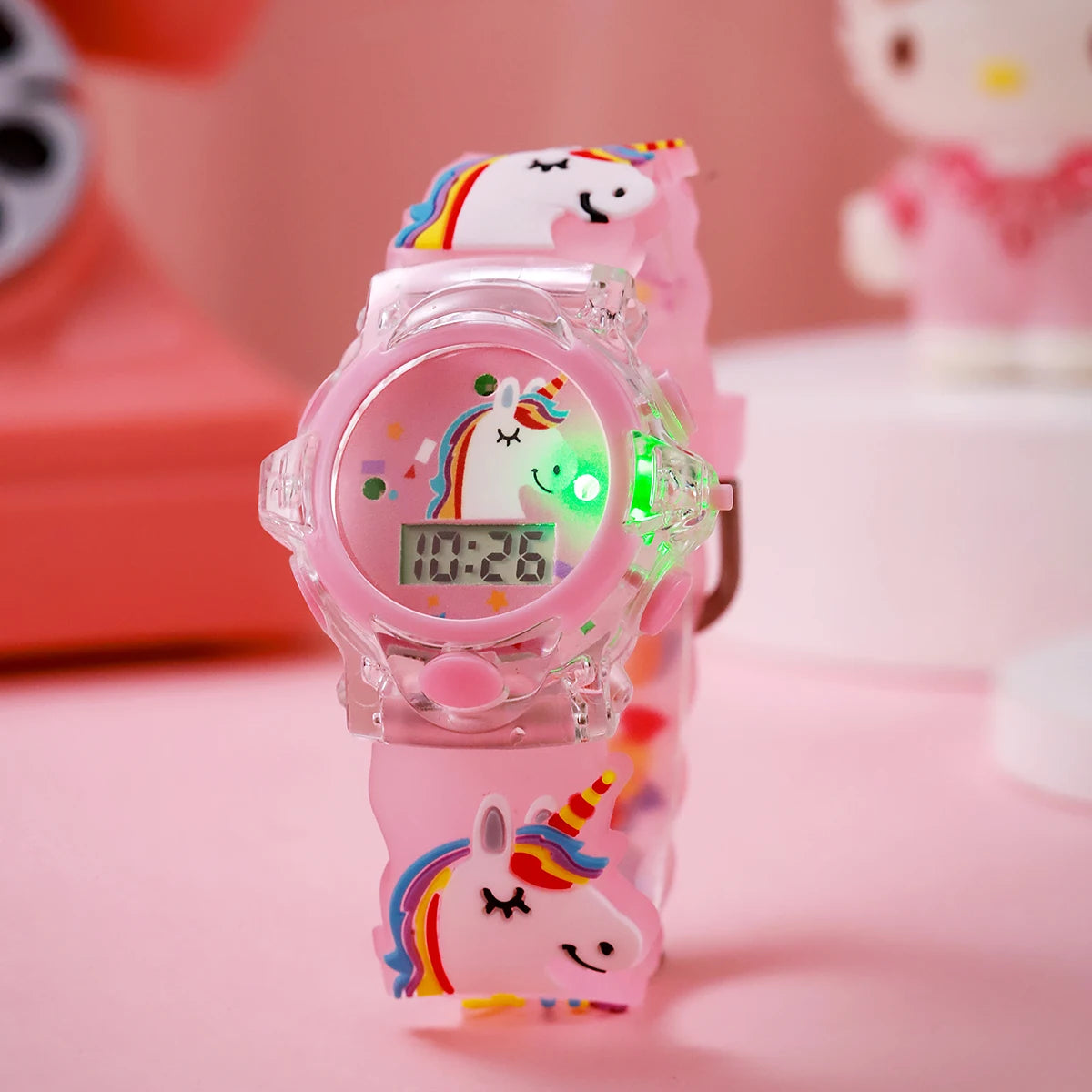 USA Stock Hot Sell Cute 3D Unicorn Light Children Toy Watch Flashing Glowing Boys Girls Colorful Birthday Gift 7-9 Days Delivery