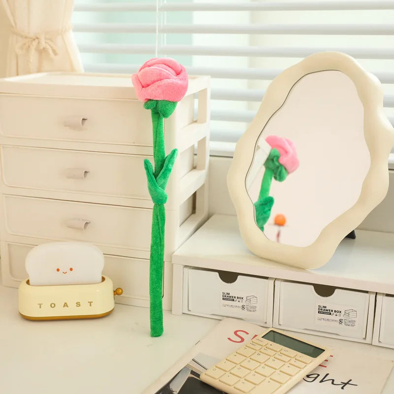 MERLOCOOL Colorful Simulation Smiling Sunflower Rose Plush Toy Plants Fabric Flower Bouquet Curtain Party Home Decoration PP