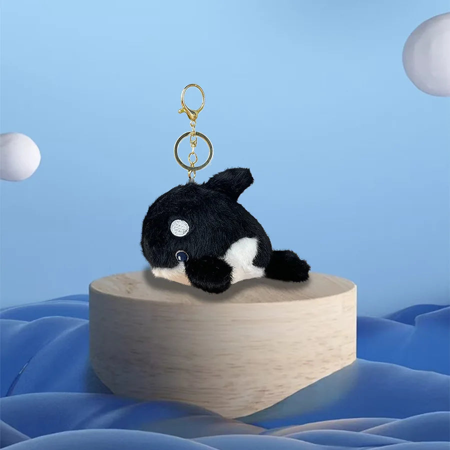 Cute Cartoon Ocean Small Animals Stuffed Plush Pendant Keychain Shark Dolphin Octopus Doll Toy Merlocool 10cm PP Cotton Padding