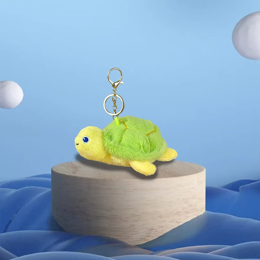 Cute Cartoon Ocean Small Animals Stuffed Plush Pendant Keychain Shark Dolphin Octopus Doll Toy Merlocool 10cm PP Cotton Padding