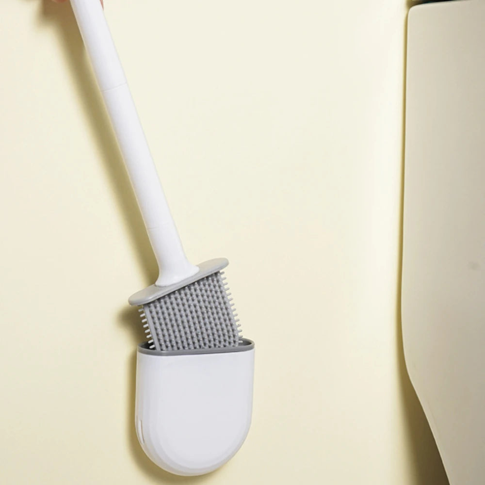 Toilet Brush With Holder Leakproof Soft Toilet Brush Bathroom Wall Mounted Brush