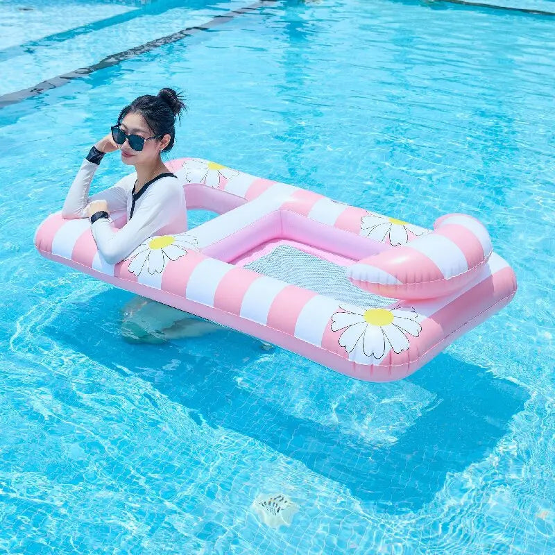 Rooxin Inflatable Water Hammock Pool Floats Bed Swim Ring Tube Swimming Pool Mattresses Sleeping Bed Beach Lounger Chair