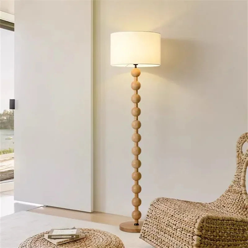 Vintage Floor Lamp Art Led Fabric Wood Vertical Light for Living Room Bedroom Bedside Sofa Light Hotel Japanese Room Decor Lamp