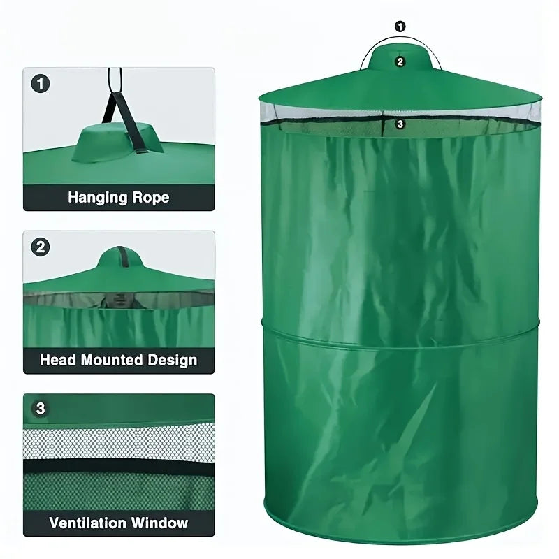 Outdoor Portable Toilet Tent, Collapsible Privacy Tent, Head Mounted Design - No Assembly Required, Lightweight & Sturdy for Cam
