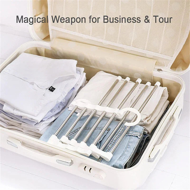 Pants Hanger Clothes Hangers Tongs Clothes Rack Hangers Stainless Steel Folding Pant Rack Tie Hanger Bedroom Closet Organizer