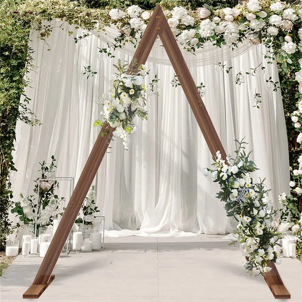 Triangle Arch Wooden Arch for Wedding Ceremony, Wooden Arch Decor Rustic Wedding Arch Decorations for Garden Wedding, Parties