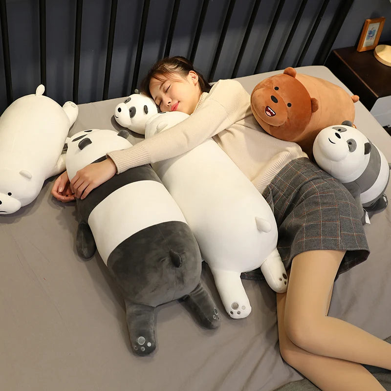 The Bare Bear Plush Toy Polar Bear Stuffed Animals Grizzly Panda Ice Bear Plush Panda Doll Pillow We Bare Bear Stuffed Xmas Gift