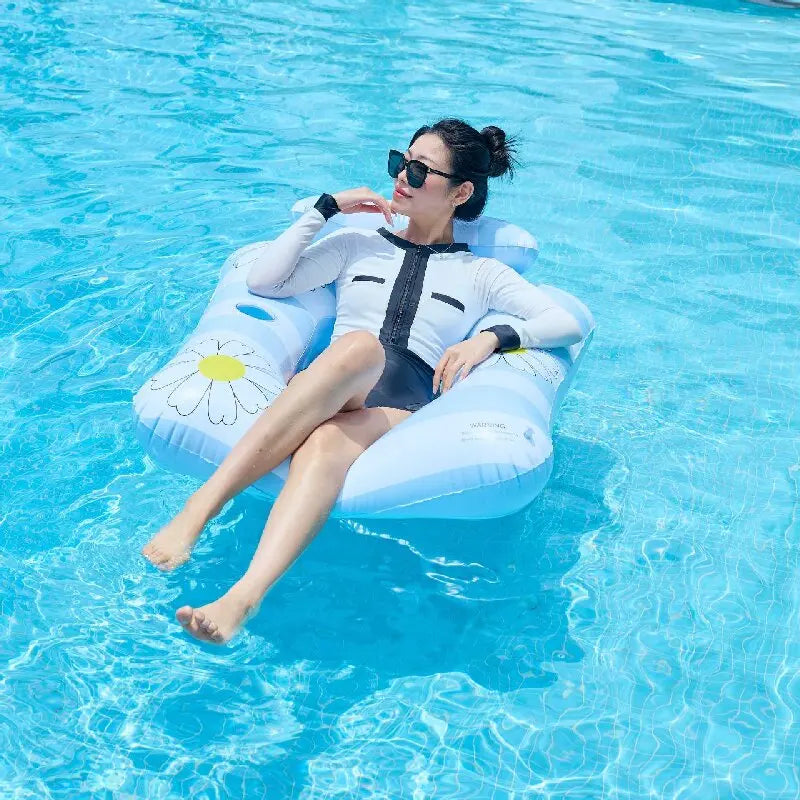 Rooxin Inflatable Water Hammock Pool Floats Bed Swim Ring Tube Swimming Pool Mattresses Sleeping Bed Beach Lounger Chair