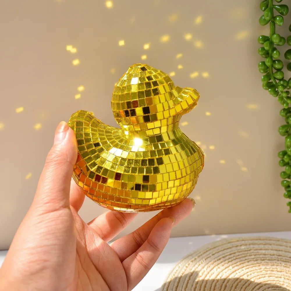 Decoration Desktop Disco Mirror Decorative Duck Mirror Glass Disco Ornament Disco Ball Duck Home Decor Mirror Disco Duck Home