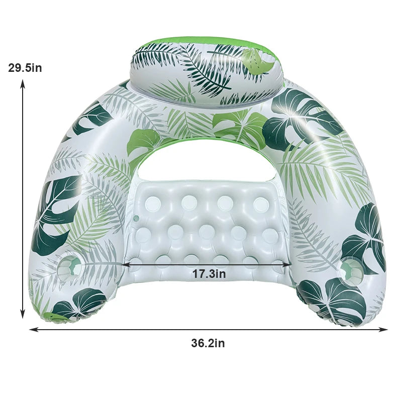 Rooxin Water Hammock Recliner Inflatable Floating Swimming Mattress Sea Swimming Ring Pool Party Lounge Bed For Swimming Float