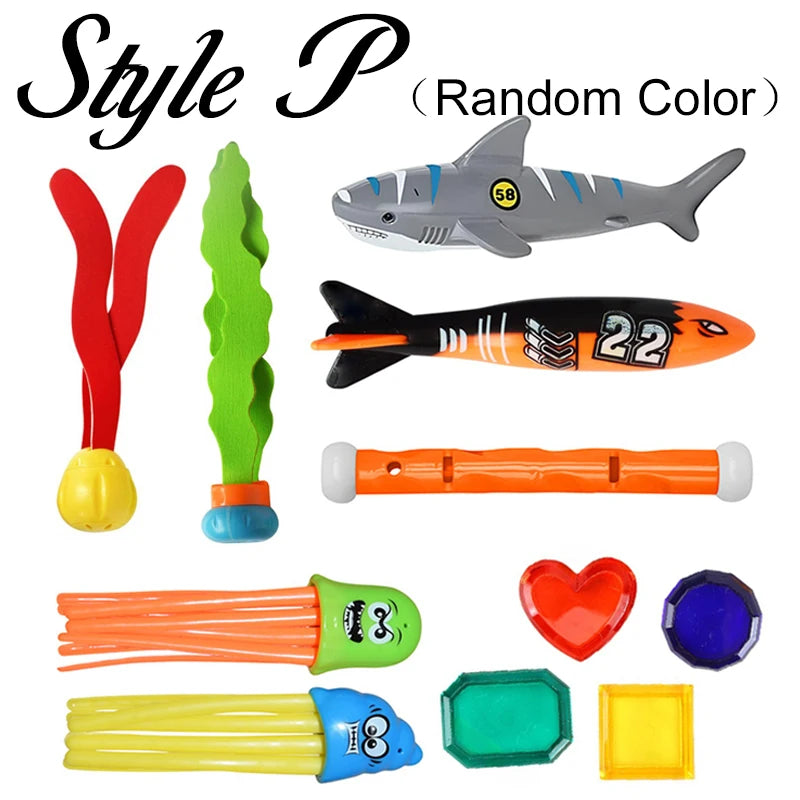 Summer Pool Diving Toys Set Colorful Creative Swim Circle Float Dive Game Set Underwater Grabbing Swimming Party Accessories ZYF