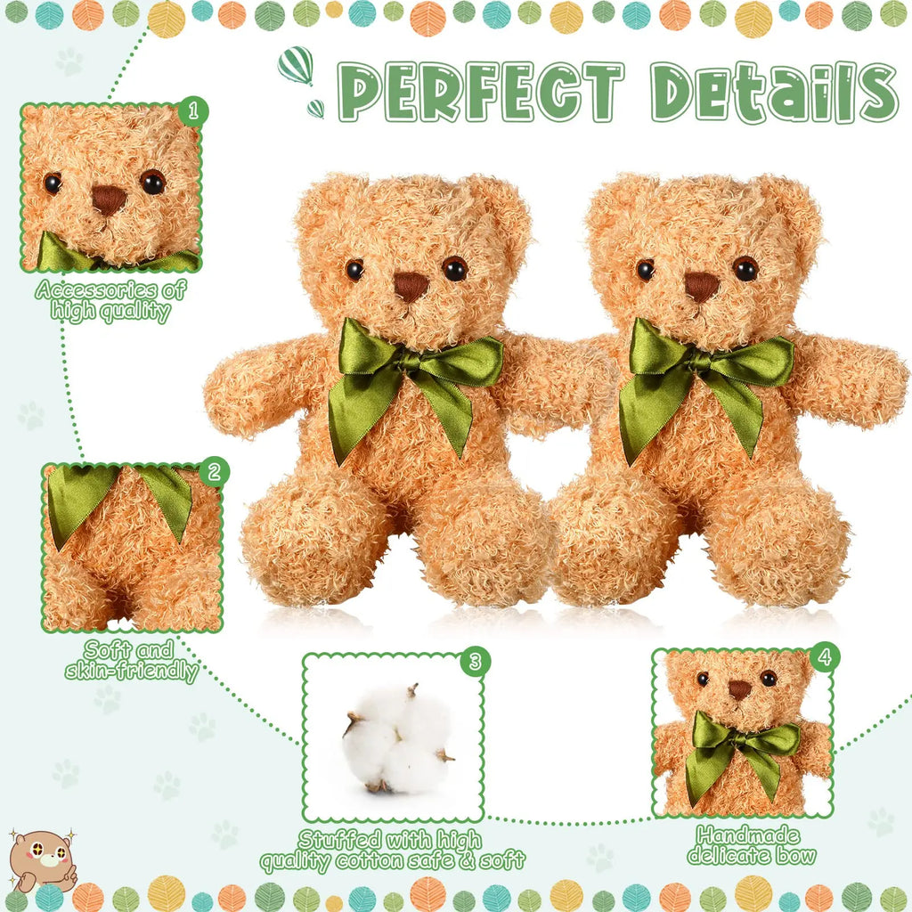 Bear Stuffed Animals Soft Plush Stuffed Bears Toy Gift Bulk with Bow Kids Graduation Baby Shower Birthday Party Gifts